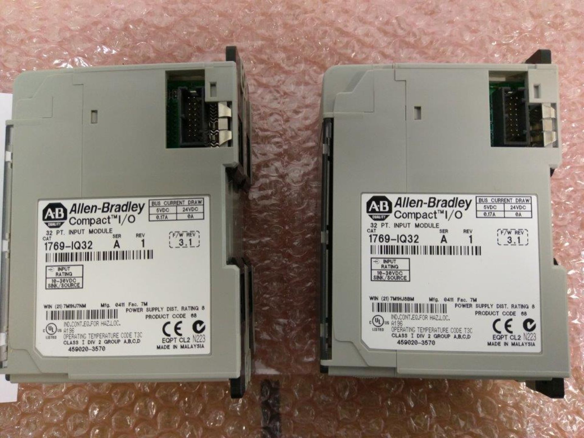 Lot of (2) Allen Bradley Compact I/O Input Module Cat# 1769-IQ32 - Image 2 of 2