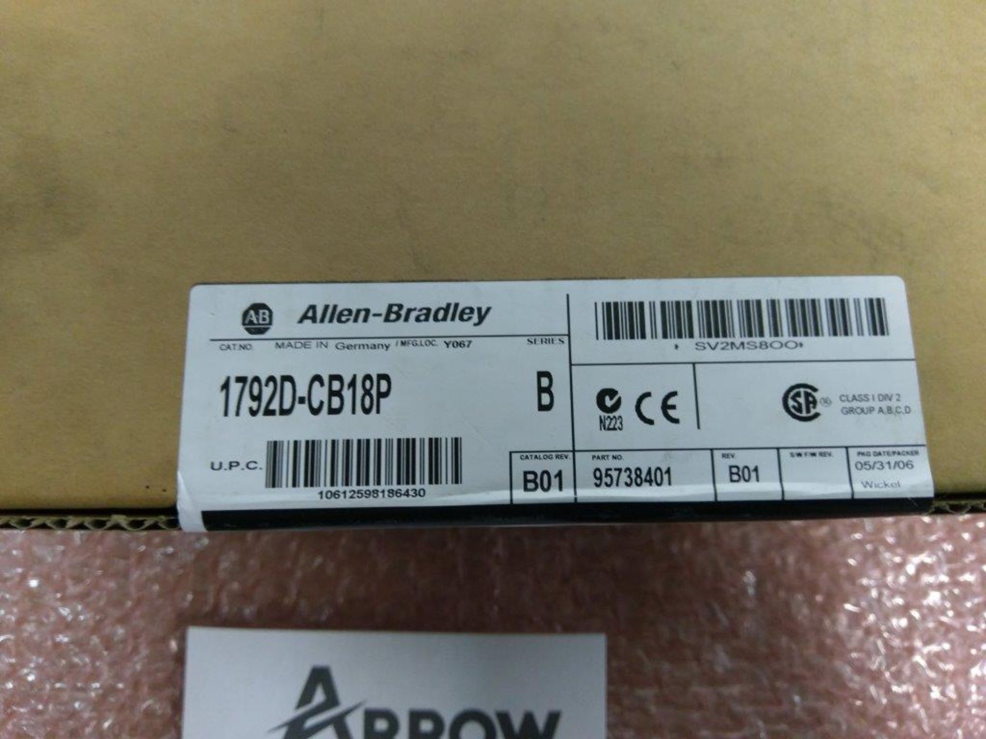 New Sealed - Allen Bradley Cat# 1792D-CB18P - Image 3 of 3