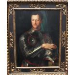 Agnolo Bronzino (1503 -1572)- school portrait of Cosimo de Medici (1389 -1464) in armour oil on