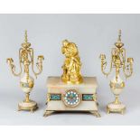 French Belle Epoque Clock setFrenchbBelle Epoque Clock set., comprising one clock and two