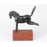 Artist 20.th centuryArtist 20.th century, horse with striking hind legs, bronze cast with fine