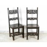 Pair of Renaissance chairsPair of Renaissance chairs, on four canted legs with connections and