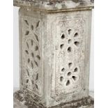 Garden Stone LanternGarden Stone Lantern, quadratic shape on round feet stepped borders and picked