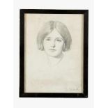 Artist 20.th centuryArtist 20.th century, Girls portrait pencil on paper signed bottom right