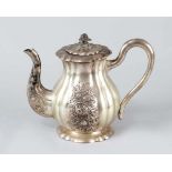 Vienna Silver PotVienna Silver Pot , with one handgrip spout and lid central feet fluted curved