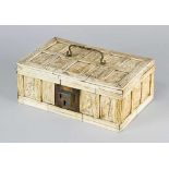 Medieval French CasketMedieval french Casket, rectangular wooden core with one lid on the outside