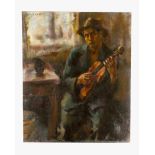 Vincenzo Irolli (1860-1949)- attributedVincenzo Irolli (1860-1949)- attributed, violine player oil