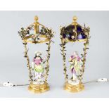 Pair of Franco / German LampsPair of Franco /German lamps , in the centre porcelain figures of a