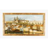 Czech school Czech school , view of the Hradschin in Prague oil on canvas framed painting 60x120 cm