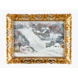 Russian artist 20.th century Russian artist 20.th century, Village in winter oil on board