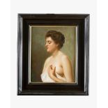 Austrian school around 1900 Austrian school around 1900, half nude girl oil on canvas framed