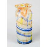 Murano around 1960Murano around 1960, glass vase in cylindrecal shape white milk glass with blue