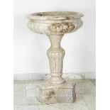Central Marble BasinCentral marble Basin, on canted feet with central fluted thinner and thickened