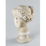 Roman Female marble HeadRoman female white marble head, with fine sculpted face and hair long neck