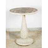 Italian marble Table, 19.th centuryItalian Marble table, round top with multi coloured marble