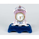 Vienna Porcelain Clock, 18.th CenturyVienna Porcelain clock, curved shape with open work and scrolls