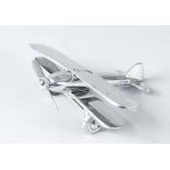 Airplane modelAirplane model,metal chromed, demages, on wheels 20.th centuryworks of art18x21 cm