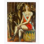 Robert Haas (1898-1997) Robert Haas (1898-1997), Dompteuse oil on canvas signed bottom right and