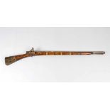 Ottoman RiffleOttoman Riffle, Miquelet technic canted gun barrel in wooden shaft with I. And