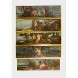 Venetian school 18./19.th centuryVenetian school 18./19. century, five rectangular paintings with