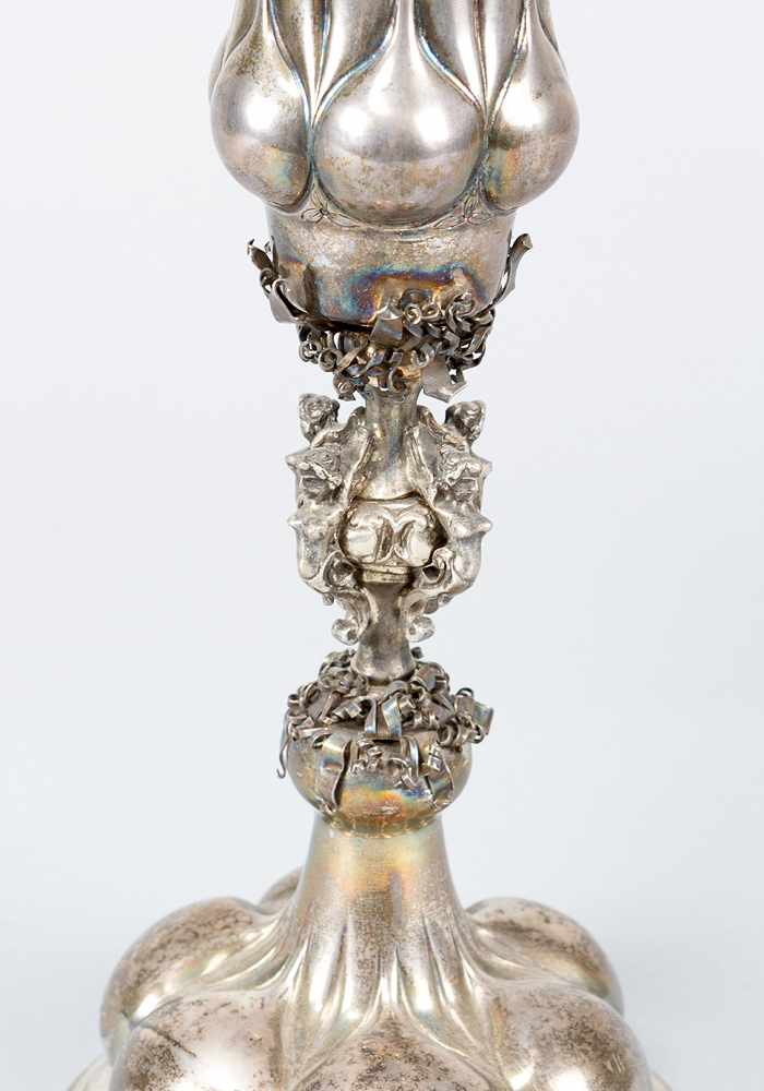 German silver pineapple GobletGerman silver pineapple goblet, central round feet with thinner middle - Image 2 of 3