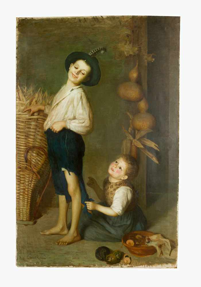 Carl Ernst von Stetten (1857-1942)Carl Ernst von Stetten (1857-1942), two country Children with corn