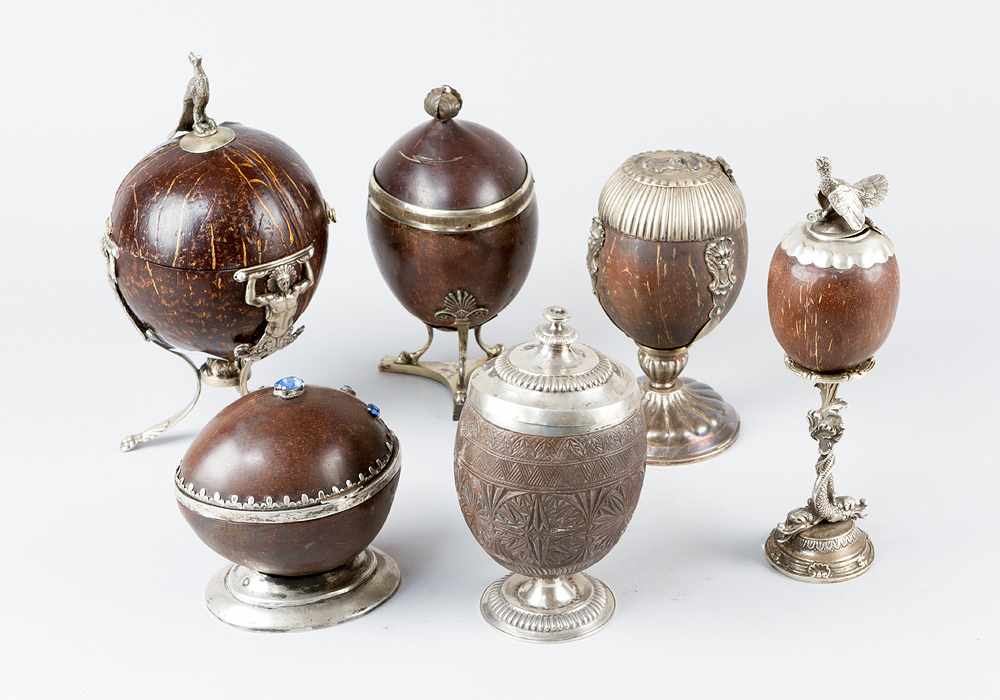 Coconut,Silver, Goblet collectionCoconut,silver goblet collection, comprising six goblets with