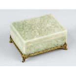 Jade boxJade box, rectangular shape with one lid light green colour, with some white inclusions,