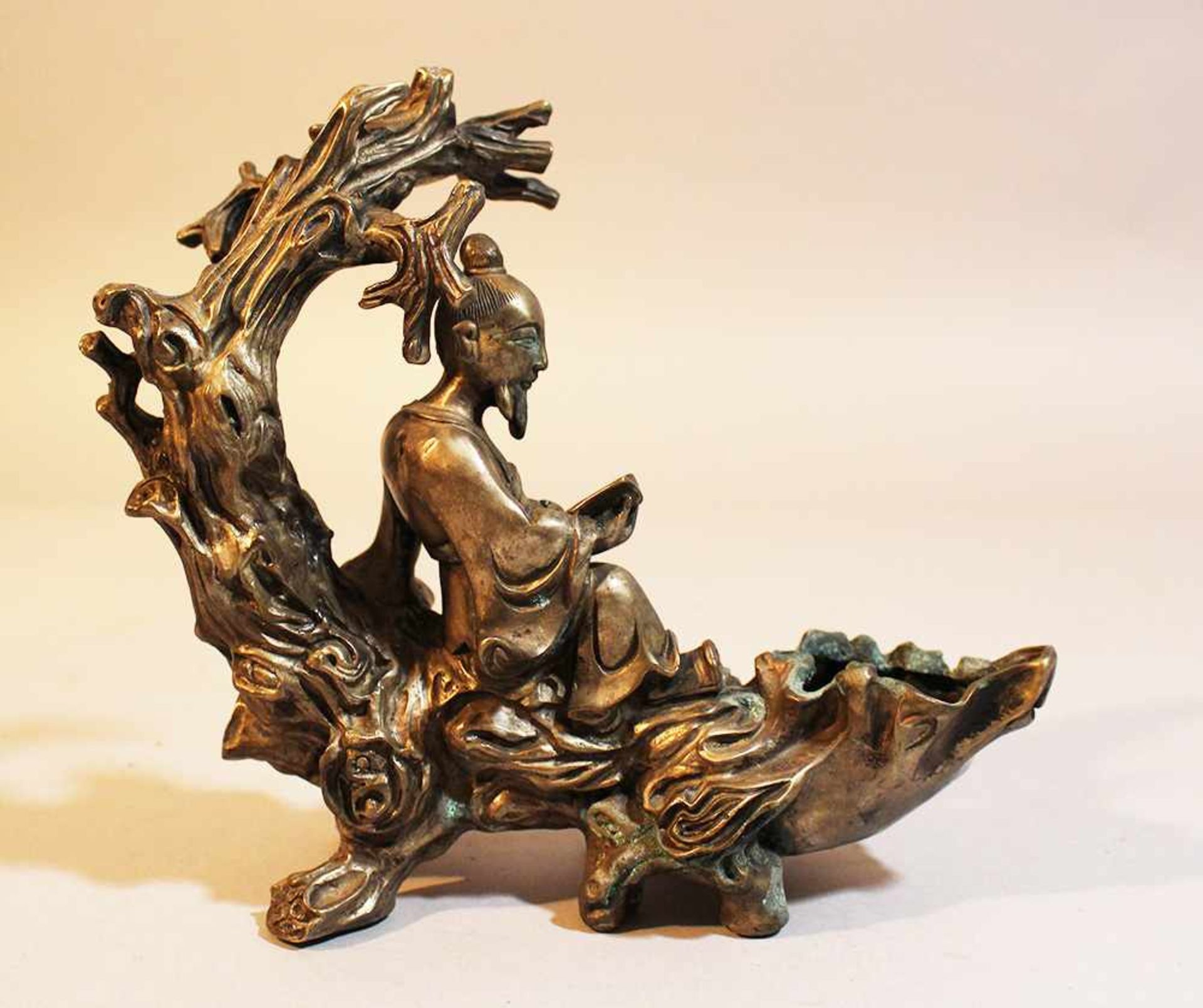 Chinese Sculpture, Bronze,silvered, Qing Dynasty20cmThis is a timed auction on our German portal - Bild 2 aus 3