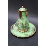 French Porcelain Can with salver and lid, painted, 19.century30cmThis is a timed auction on our