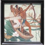 Artist 20.century, Hunters, oil canvas,framed60x60cmThis is a timed auction on our German portal