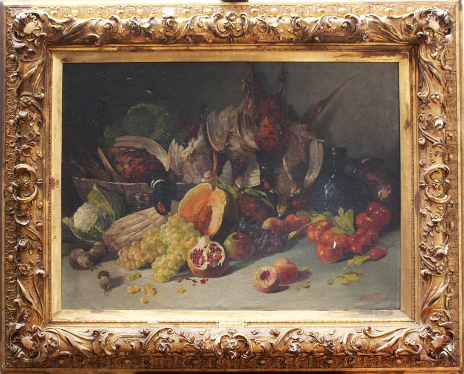 Artist 19. century Winhardt, Still Life, framed oil Canvas70x90cmThis is a timed auction on our