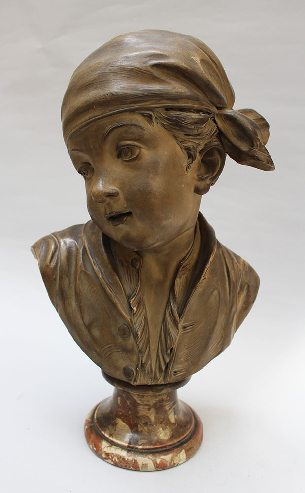 French Terracotta bust 18./19. century, marble base45cmThis is a timed auction on our German - Image 2 of 3