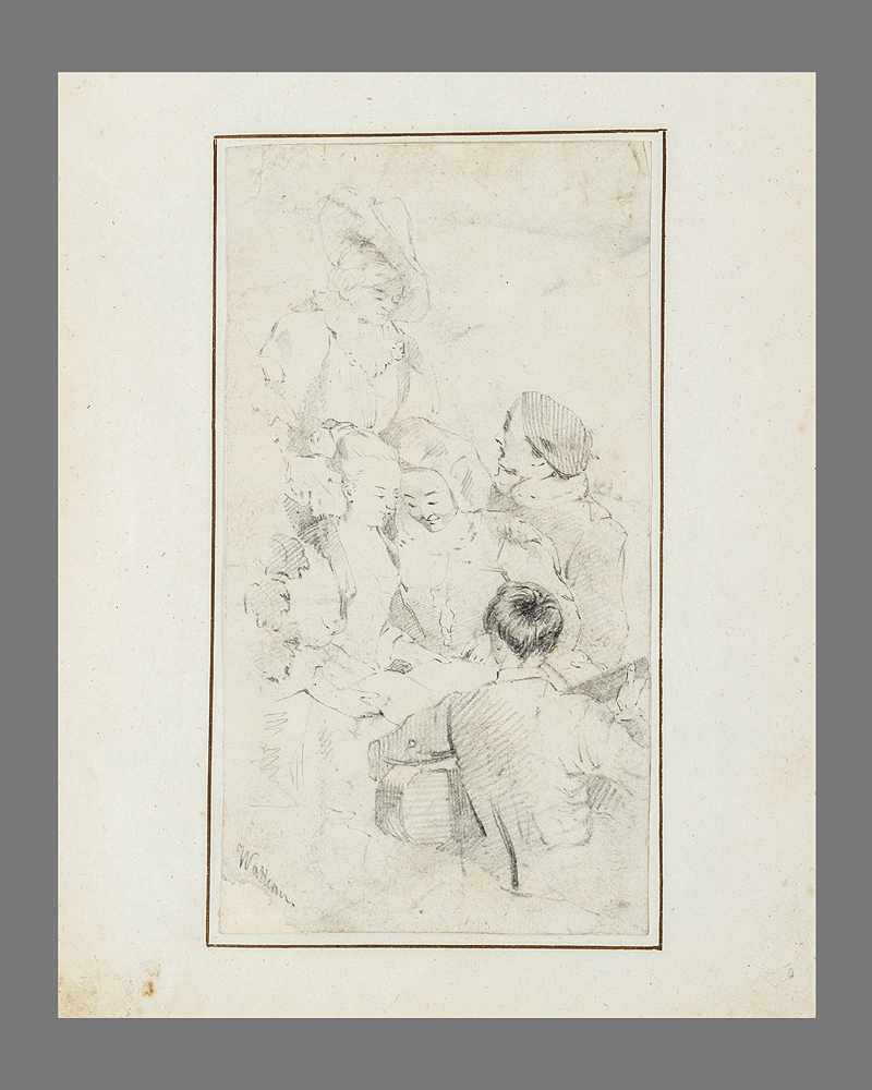 Unknown Artist 18./19.century, study, black chalk on paper, signed20x12cmThis is a timed auction