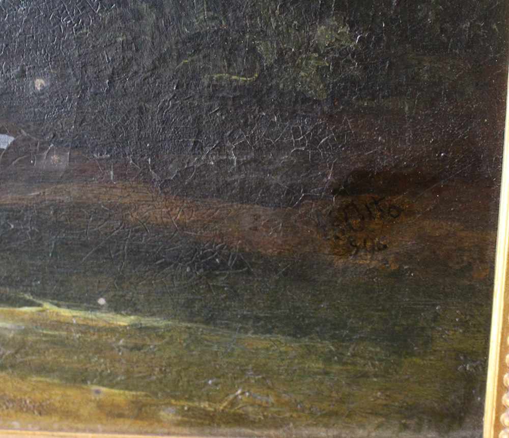 Unknown Artist, Landscape ,oil canvas, framed,signed,19. Century30x45cmThis is a timed auction on - Image 3 of 3