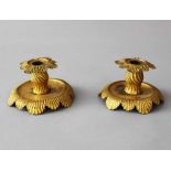 Pair of candlesticks,copper chased, gilded, Italian 18. century10cmThis is a timed auction on our