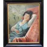 Unknown Artist around 1920, sleeping beauty, oil on canvas, framed70x50cmThis is a timed auction