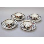 Four Vienna Porcelain cups with sauce, painted,18.century10cmThis is a timed auction on our German