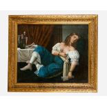 Artist around 1850, Drinking Lady,Oil canvas, framed130x80cmThis is a timed auction on our German