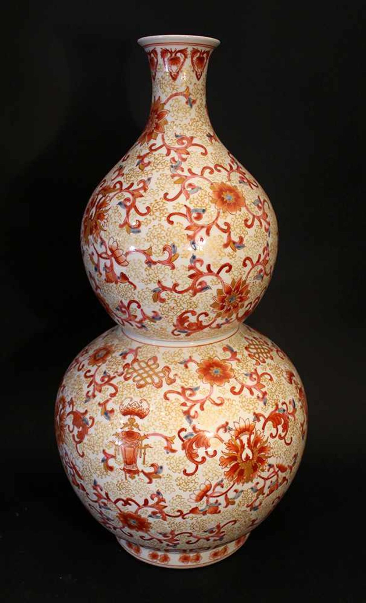 Pair of Chinese Pumpkin Porcelain Vases, Qing Dynasty60 cmThis is a timed auction on our German - Bild 2 aus 3