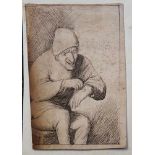 Dutch school 17.century, man with blessed hand, black ink on paper10cmThis is a timed auction on our