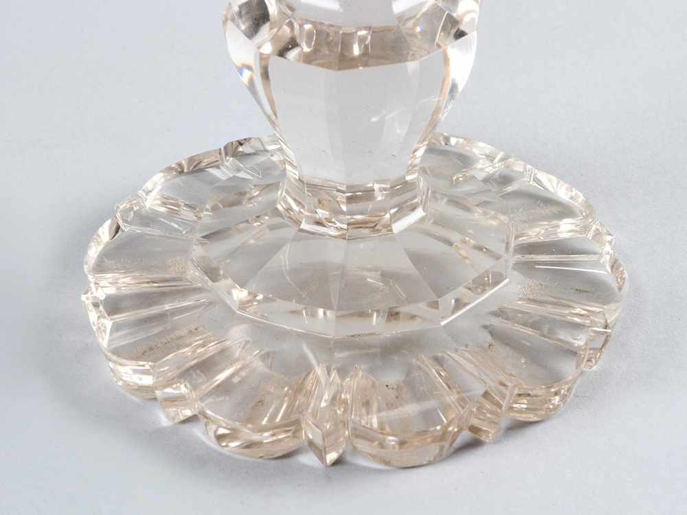 Bohemian transparent sliced glass goblet , lid, 19. century35cmThis is a timed auction on our German - Image 3 of 3