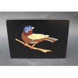 Pietra dura stone panel, bird, 19.century15x10cmThis is a timed auction on our German portal lot-