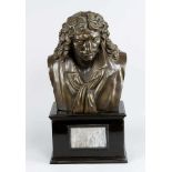 Bronze Bust,Moliere (1622-1673), wooden base with marble, 19. century50 cmThis is a timed auction on