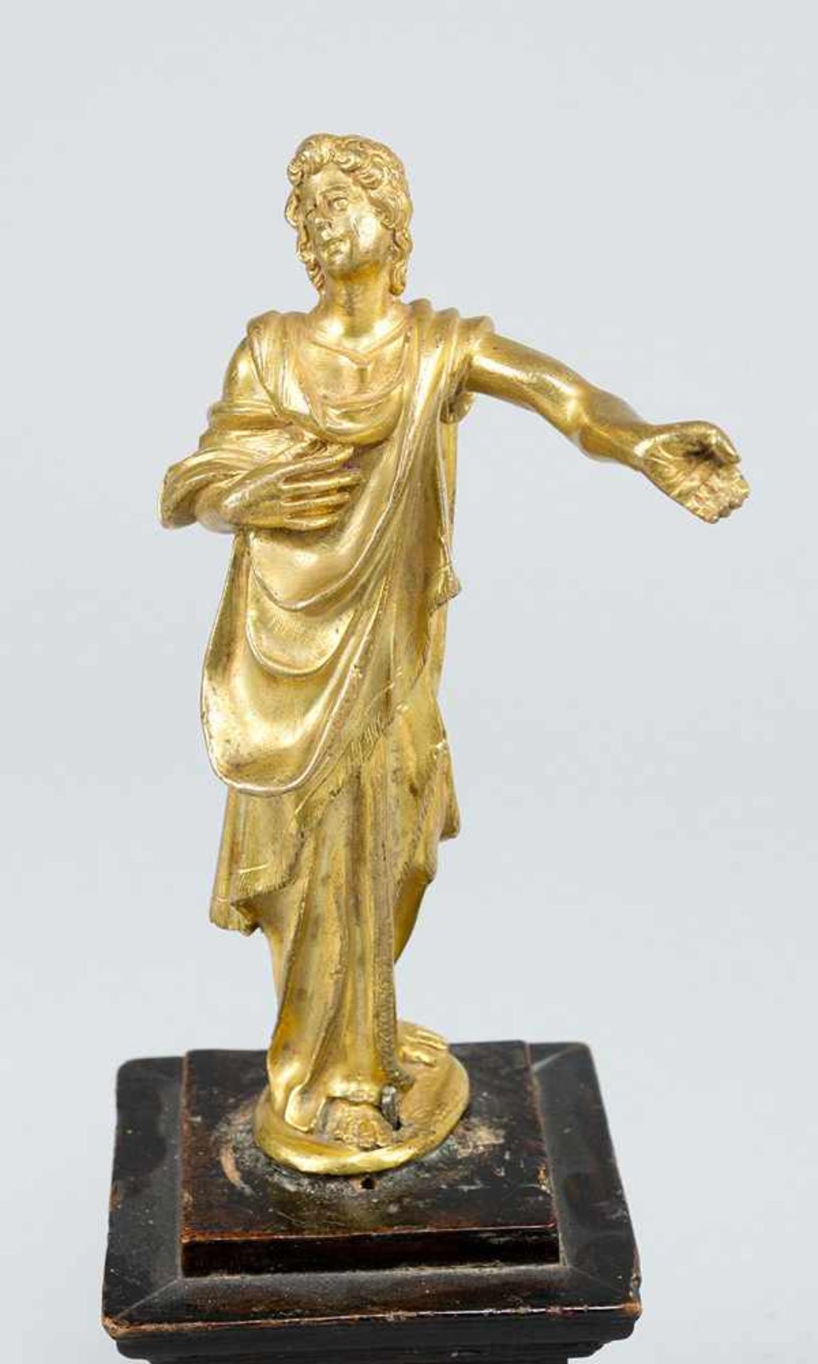 French 16. century, Two Bronze statues , gilded, ebonised bases20cmThis is a timed auction on our - Bild 2 aus 3