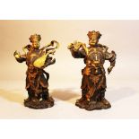 Two chinese Guards,Bronze cast partly gilded,Qing Dynasty22cmThis is a timed auction on our German