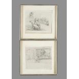 Theodor Hosemann (1807-1875) Two circus drawings,black chalk on paper,framed signed20x16cmThis is