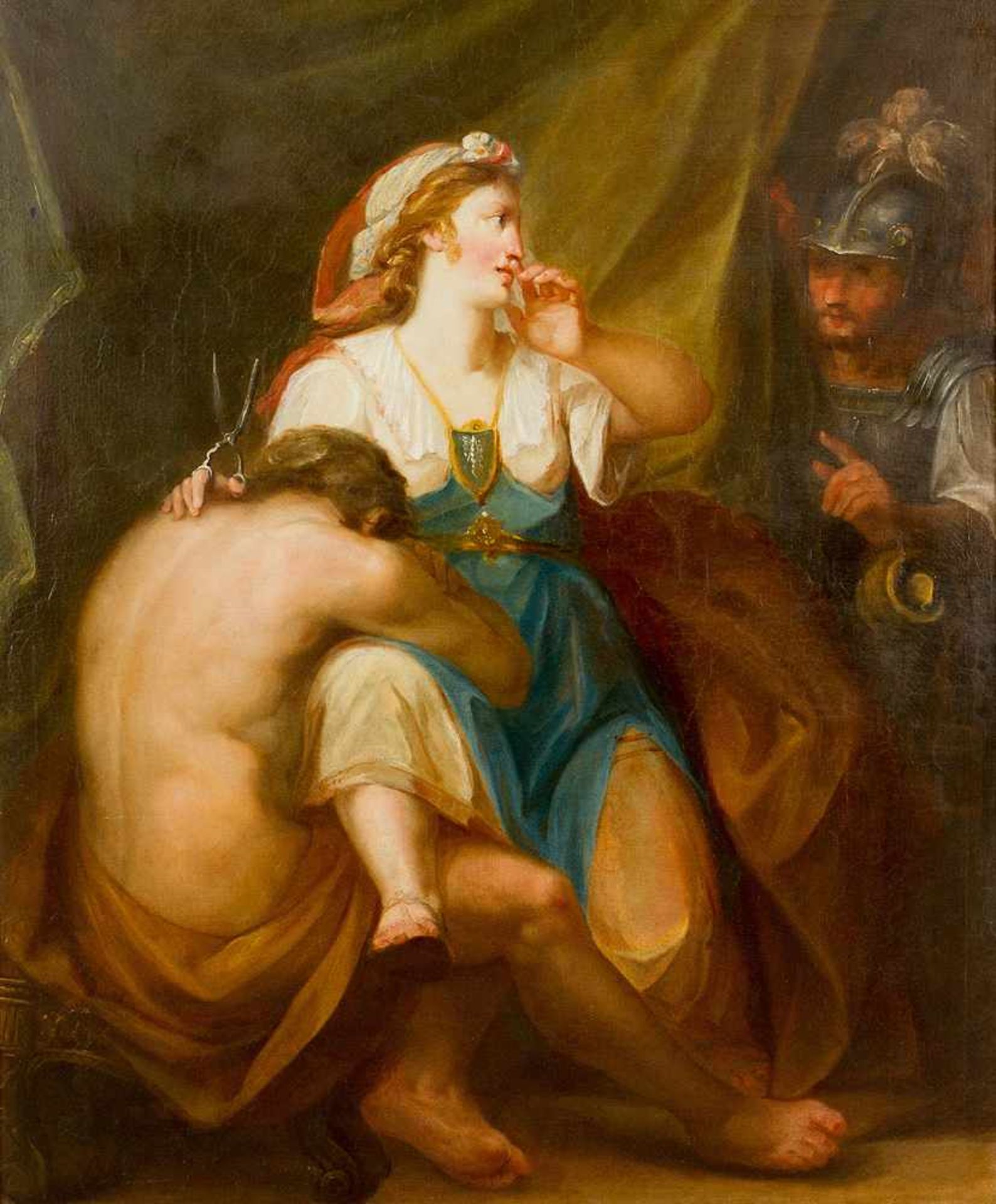 School of Turin, Samson and Delila, oil on canvas, framed, mid of 18th Century. 118 x 96 cm - Bild 2 aus 3