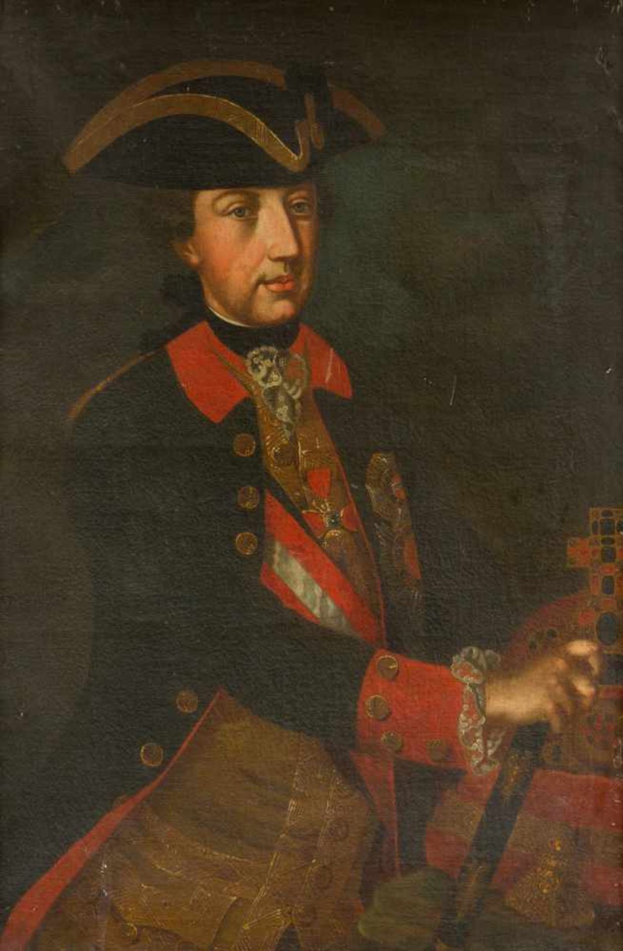 Joseph Hickel (1736- 1807 )- attributed, Emperor Joseph II. (1741-1790) with field Marshall stick - Bild 2 aus 3