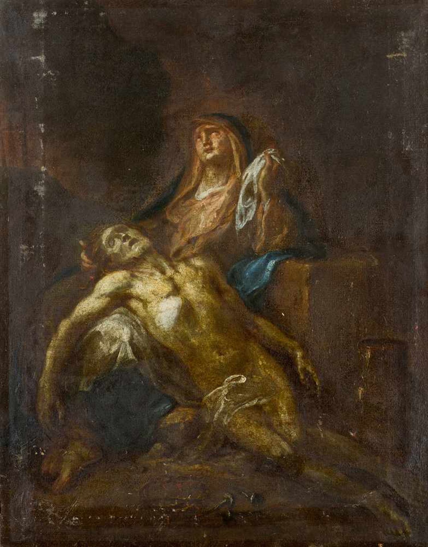 Martin Johann Schmidt (1778-1801)- attributed. Pieta, oil on canvas. 70x55cm - Bild 2 aus 3